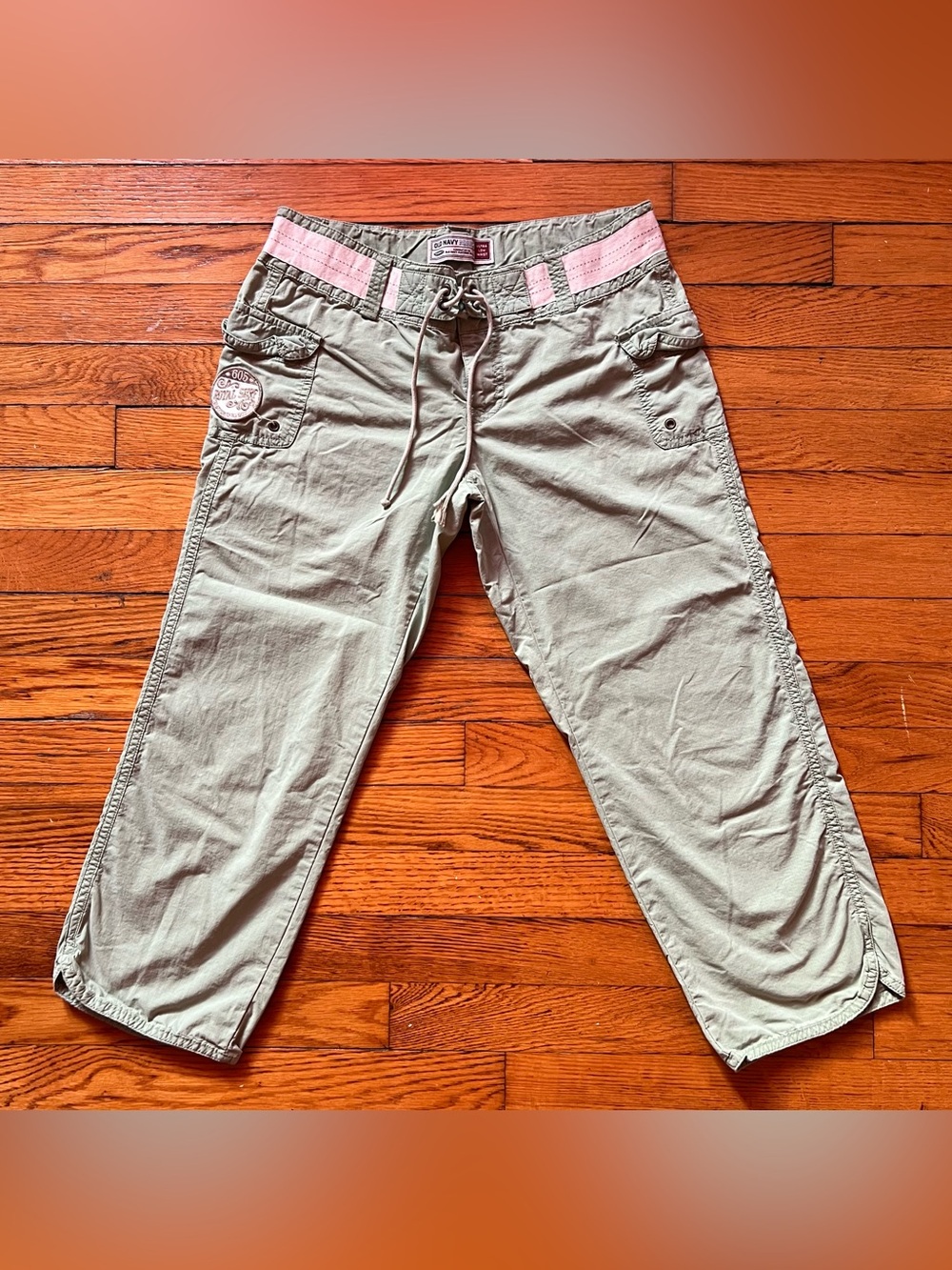 vintage y2k old navy green cargo capris